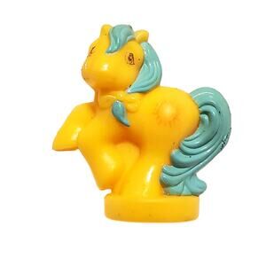 Vtg My Little Pony Hasbro Petite Ponies Yellow Blue Hair Sun Sunshine MLP 80s